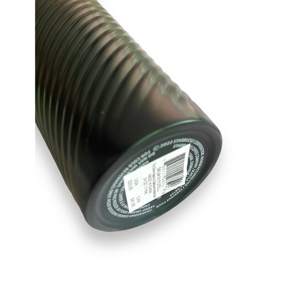 2022 Starbucks Green Swirl Forest Textured Stainless Steel Venti Tumbler 24 oz - Picture 12 of 12